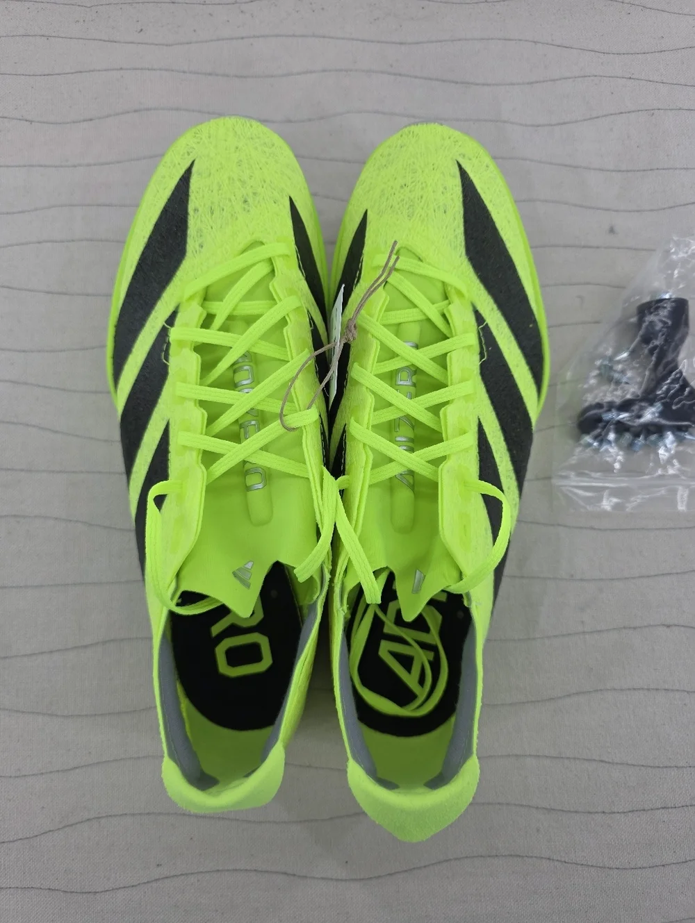 Adidas Mens Adizero Prime SP 3 Strung Lucid Lemon Track Cleats IH5800 Sz 7 NEW